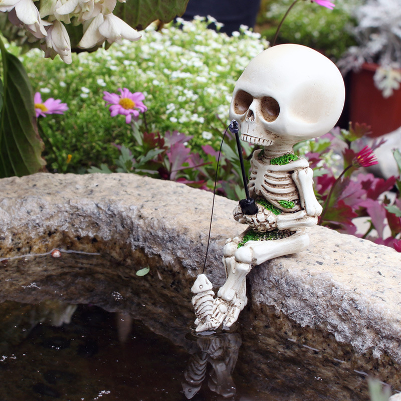 Creative Skull Fishing Resin Crafts Decoration Halloween - Temu