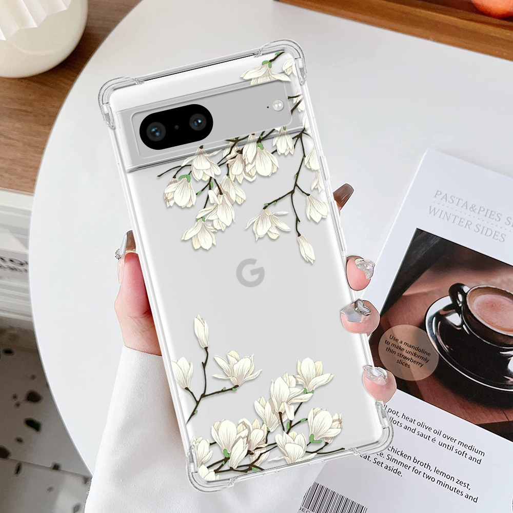 

Flower Graphic Four-corner Anti-fall Protective Phone Case For Google 7 Pro/7a/7/6 Pro/6a/6