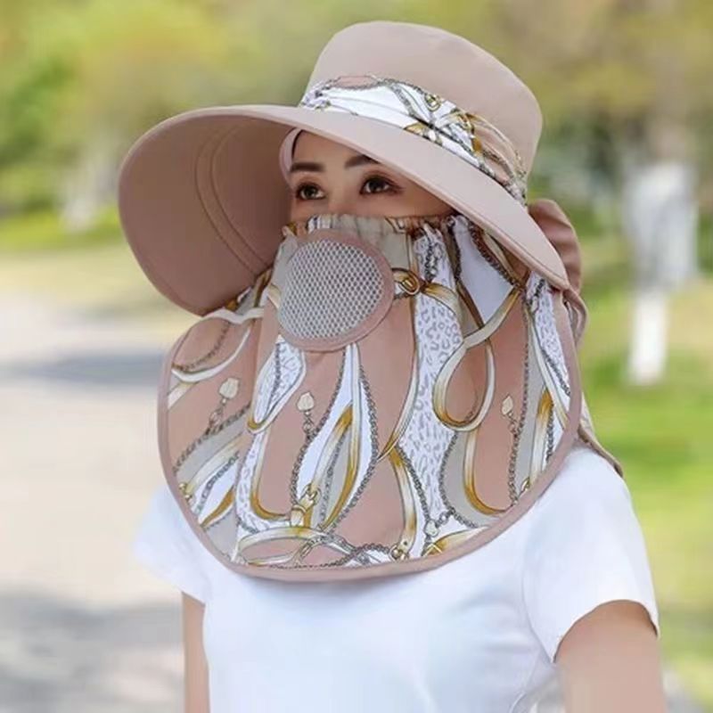 Gran Sombrero Ala Ancha Protector Facial Removible Mujeres - Temu