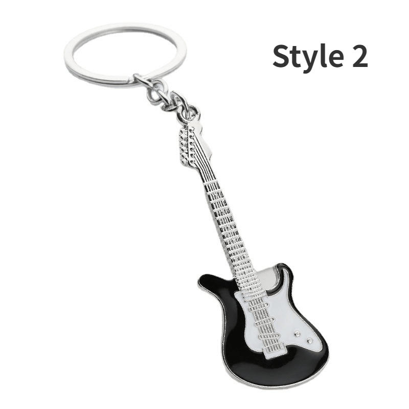 1pc Creative Guitar Star Bass Keychain, Retro Bag Pendant Accessories,Temu