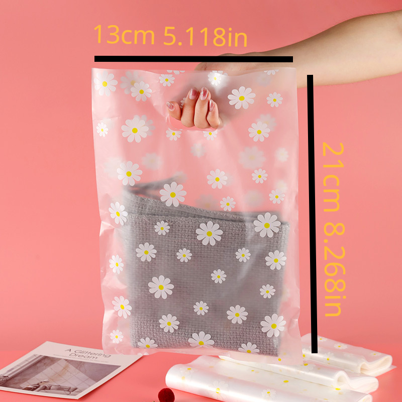 50Pcs/Pack Small Plastic Bag Gift Bag with Handle Earrings Jewelry
