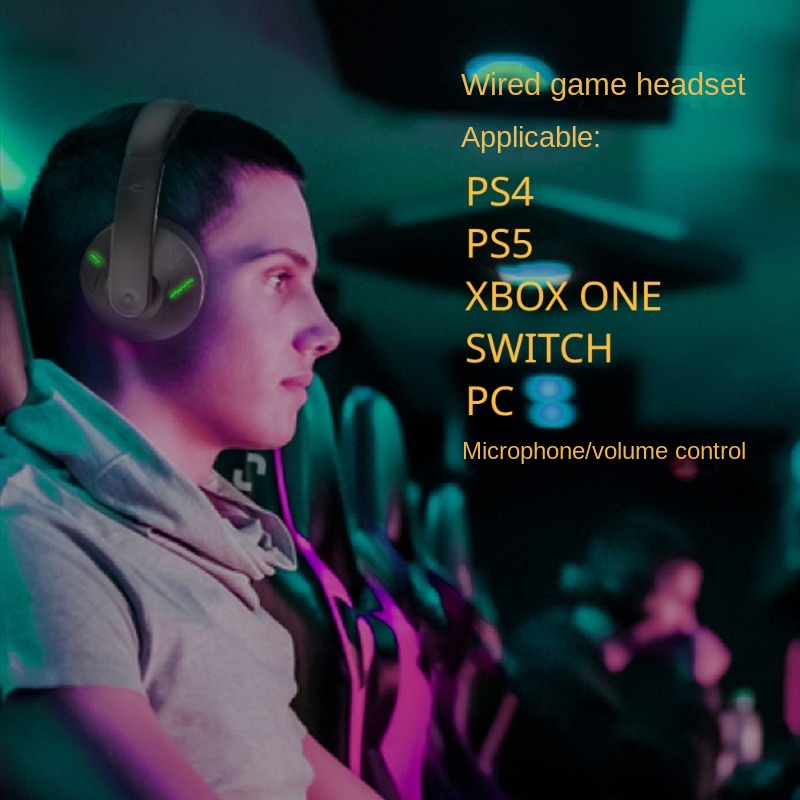 Auriculares Gaming PS5 PS4 Xbox One Switch,Cascos Gaming PC con Microfono  Cancelación de Ruido,RGB LED Bass Surround Cascos Gamer con 3.5mm Jack  (Negro Verde) : : Electrónicos