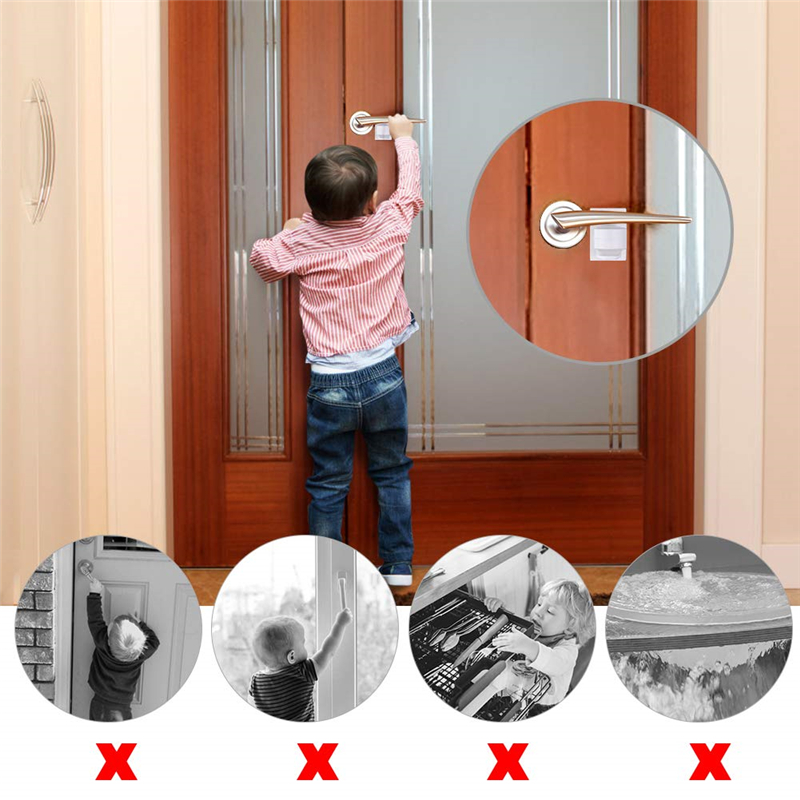  Cerradura de seguridad para bebés con palanca de puerta, evita  que los niños pequeños abran puertas con una cerradura de manija de puerta  a prueba de niños, adhesivo 3M : Bebés