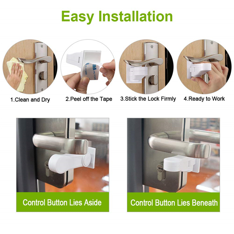 Universal Door Lever Lock Child Baby Safety Lock Rotation Proof  Professional Door Adhesive Security Latch Multi-functional - AliExpress