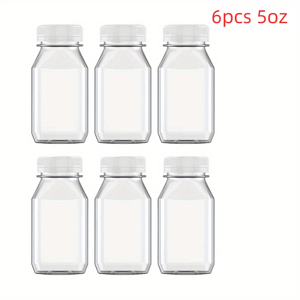 10packs Reusable PET Plastic Juice Bottles with Leak-Proof Lids - 4oz, 5oz,  8oz, 12oz, 16oz - Perfect for Juicing, Smoothies, Milk, Salad Dressing, and  More - Clear Drink Containers for Beverages Refillable