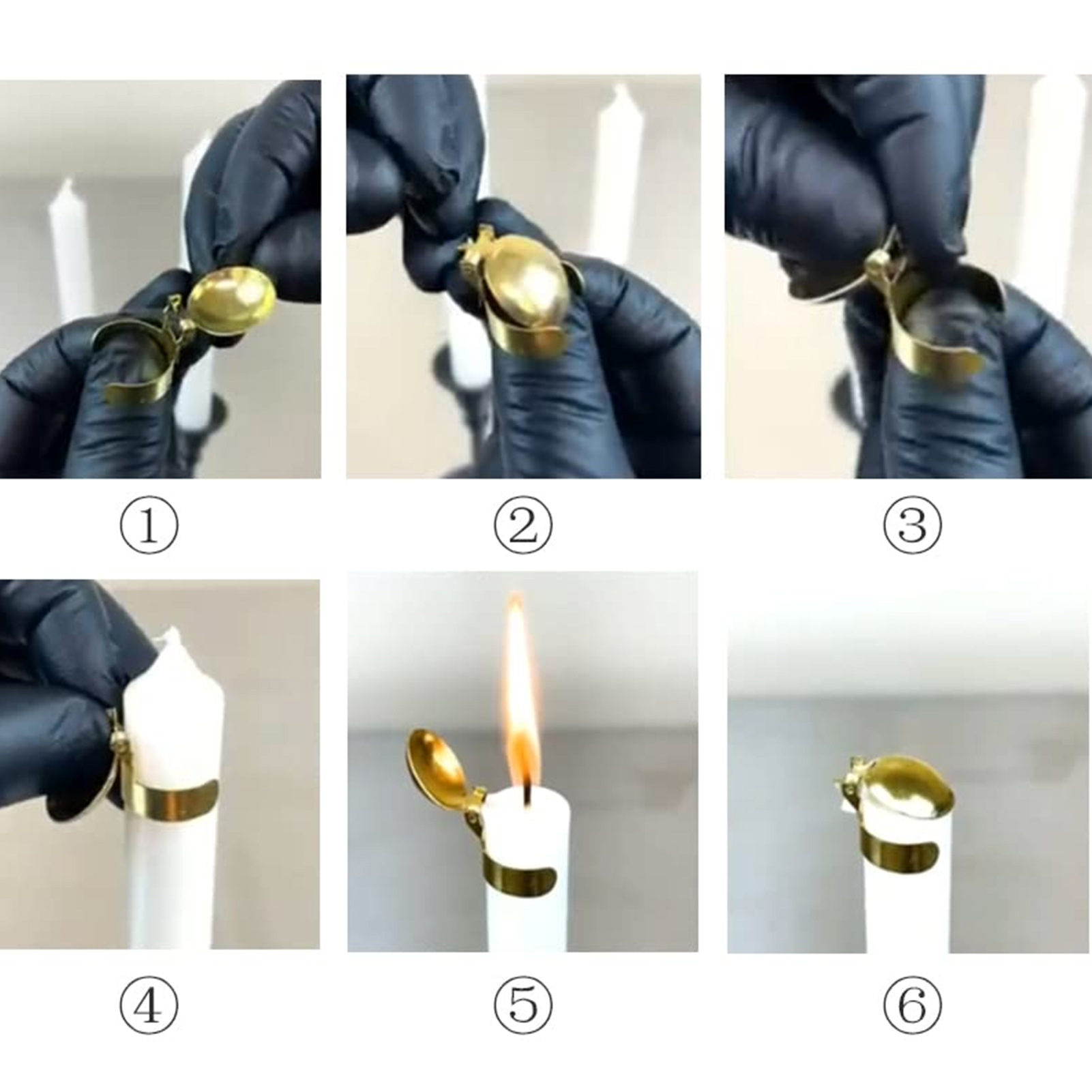 Extintor automático de velas apagador de velas sueco accesorios de vela  diseño clásico adecuado para la mayoría de las velas 3 unidades latón