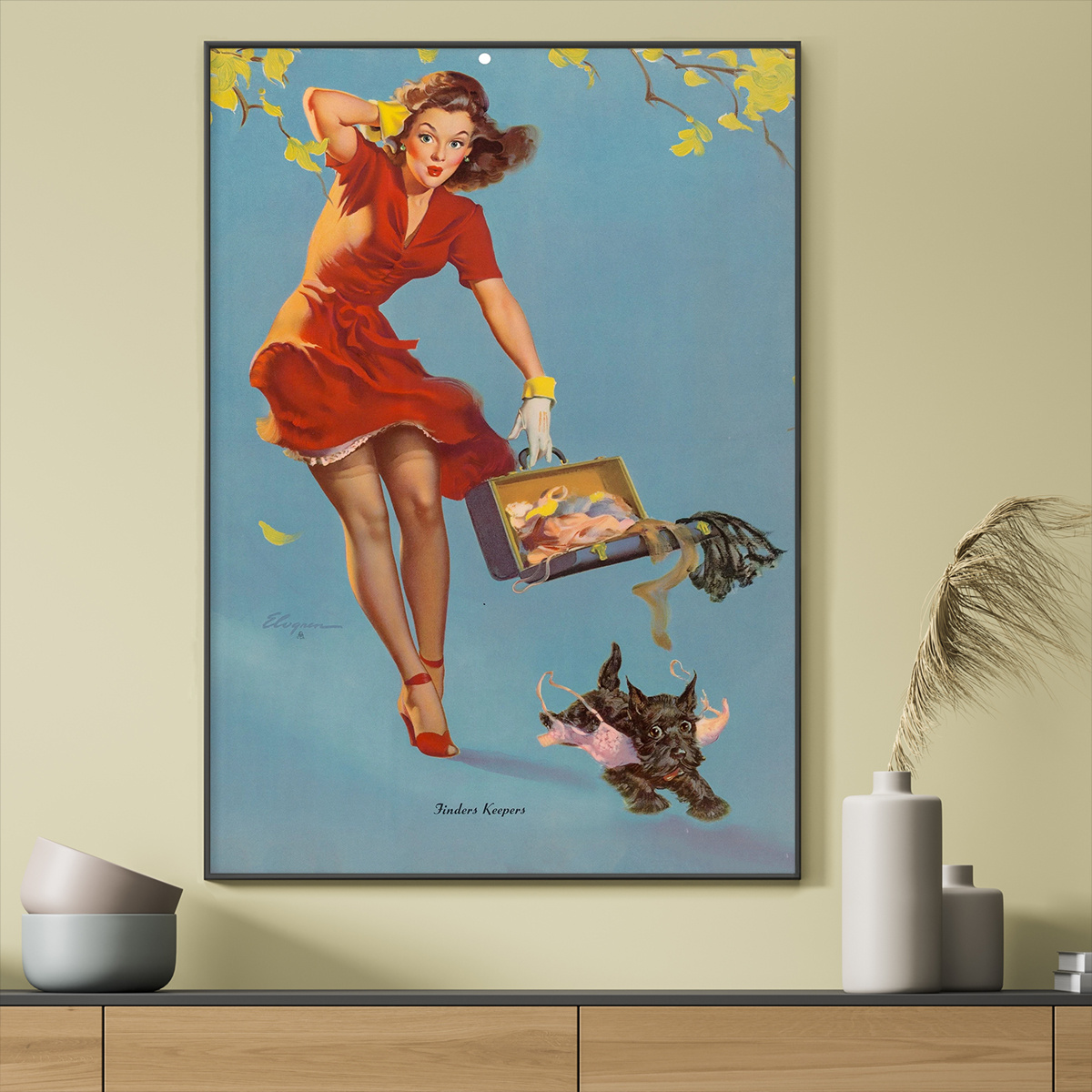 Good Catch Pinup Girl Sexy Cowgirl Fishing Man Cave Wall Decor Large Metal  Sign