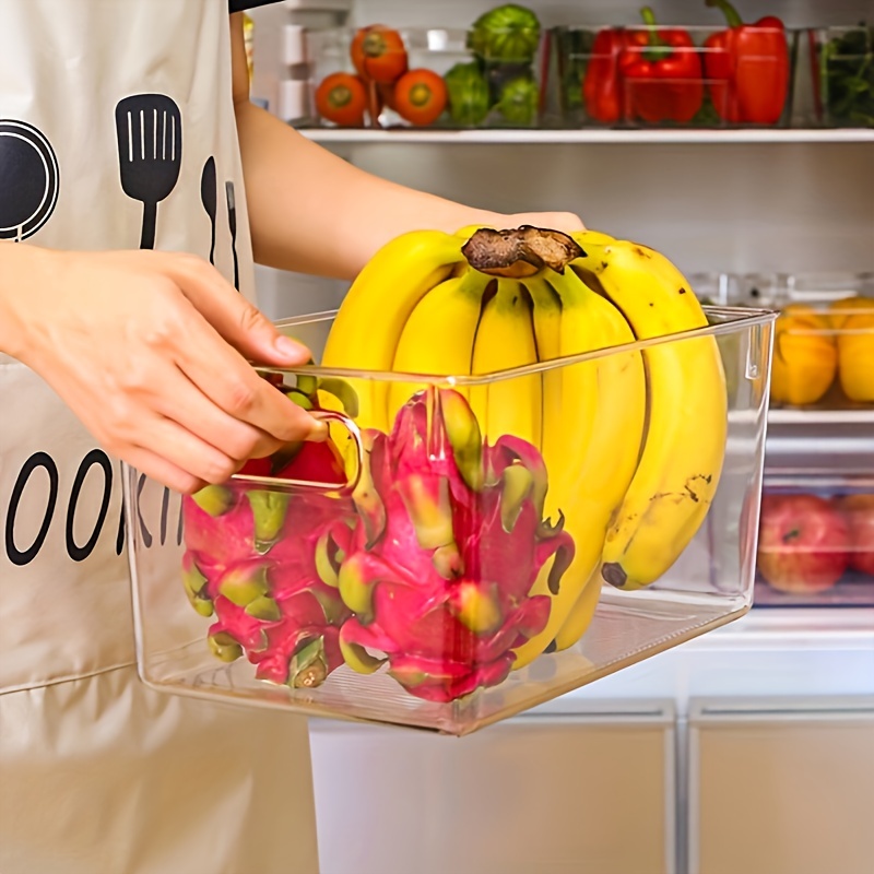 Stackable Refrigerator Storage Box With Handle Kitchen Fruit And Vegetable