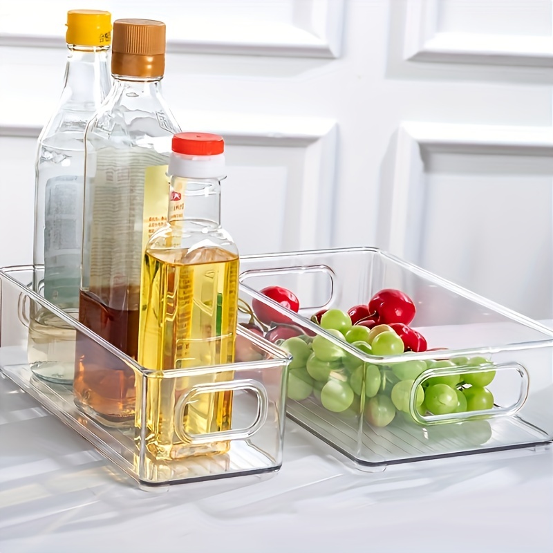 Stackable Refrigerator Storage Box With Handle Kitchen Fruit And Vegetable