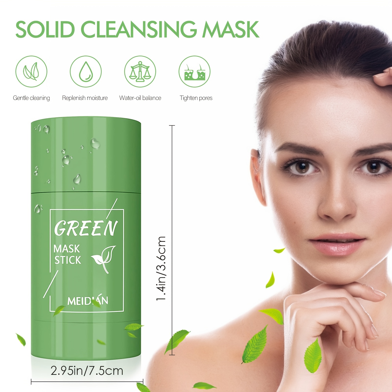 Whaline Green Tea Mask Stick,2 Pack, Puntos Negros Limpiador de Poros para  Todo Tipo de Piel,Mejora la Piel : : Belleza