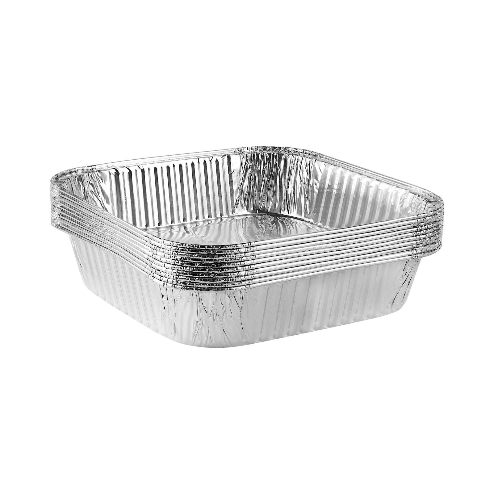 8x8 Disposable Aluminum Pans With Lids - 10 Pack Foil Pans For Cooking,  Baking Cakes, Roasting & Homemade Breads - Disposable Food Containers With