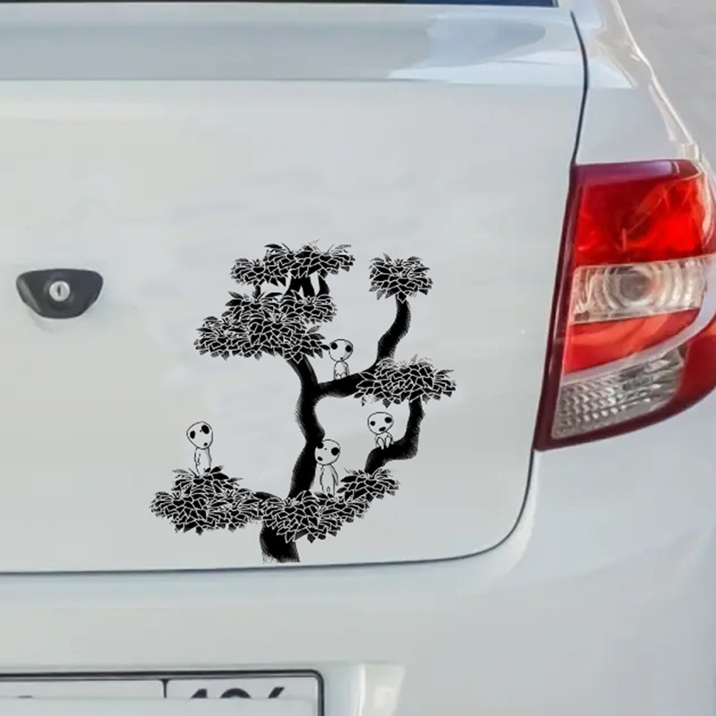 2pcs Mountain Tree Car Stickers, 7x2.4 Inch Vinyl Mountain for Cars  Waterproof Mountain Scene Car Decals for Truck Car Window Car Side Wall  Laptop Car