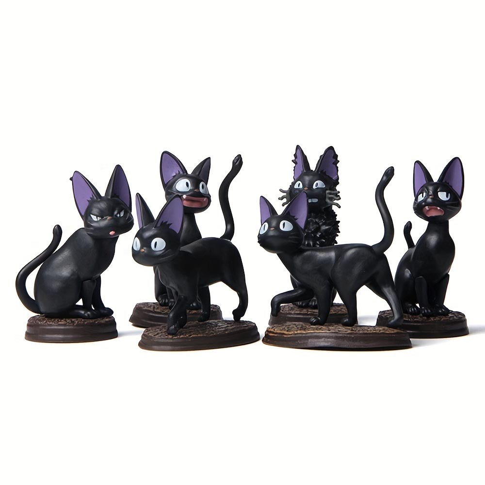 a set of 6 pcs black cat dolls cat models black cat decorations decorations gifts details 6