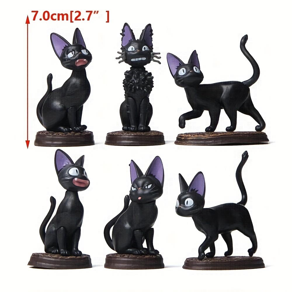 a set of 6 pcs black cat dolls cat models black cat decorations decorations gifts details 7