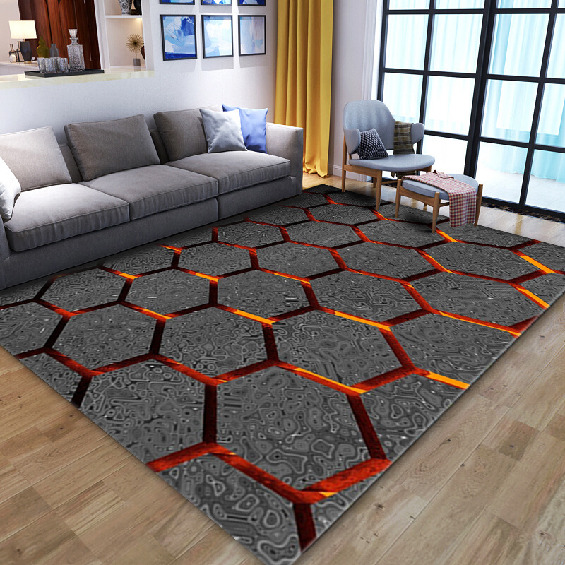 1pc 3d Vision Tapis Salon Chambre Tapis Sol Porte Décor - Temu Belgium