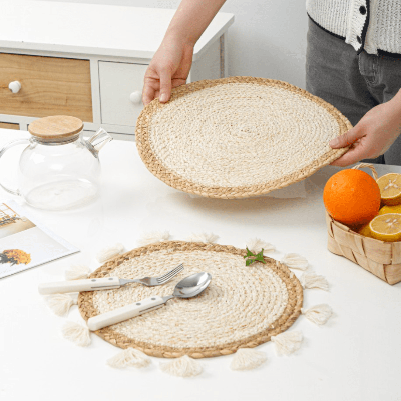 Rattan Heat Insulation Placemat / Coaster for Plate Dish Bowl Pan