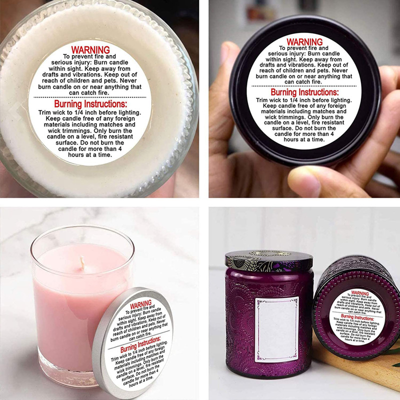 Soy Candle Warning Label Sticker
