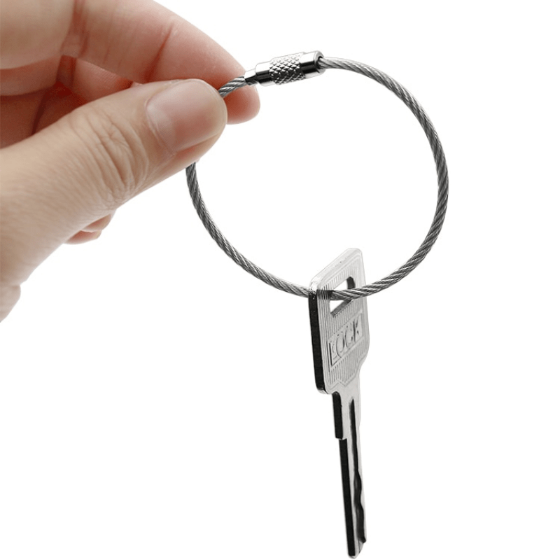 Wire Keychain Ring, Stainless Steel Wire Cable Rope, Heavy Duty Luggage Tag Ring 1.5mm*15cm (5.91in),Temu