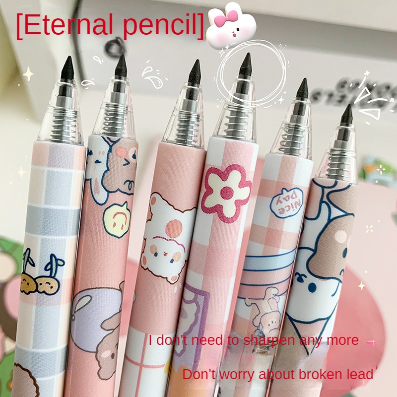 6 Pcs multicolour, Inkless Pencils Eternal, Everlasting Pencil Replaceable  Head, Infinite Pencil, Inkless Pen, Technology Unlimited Writing Eternal  Pencil No Ink, Magic pencil drawing is not easy to break straight pencil,  students