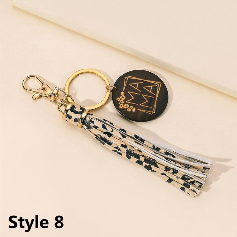 1pc Leather Tassel Charm Keychain Solid Key Ring Minimalist Bag Accessory Car Pendant Phone Ornament,Temu