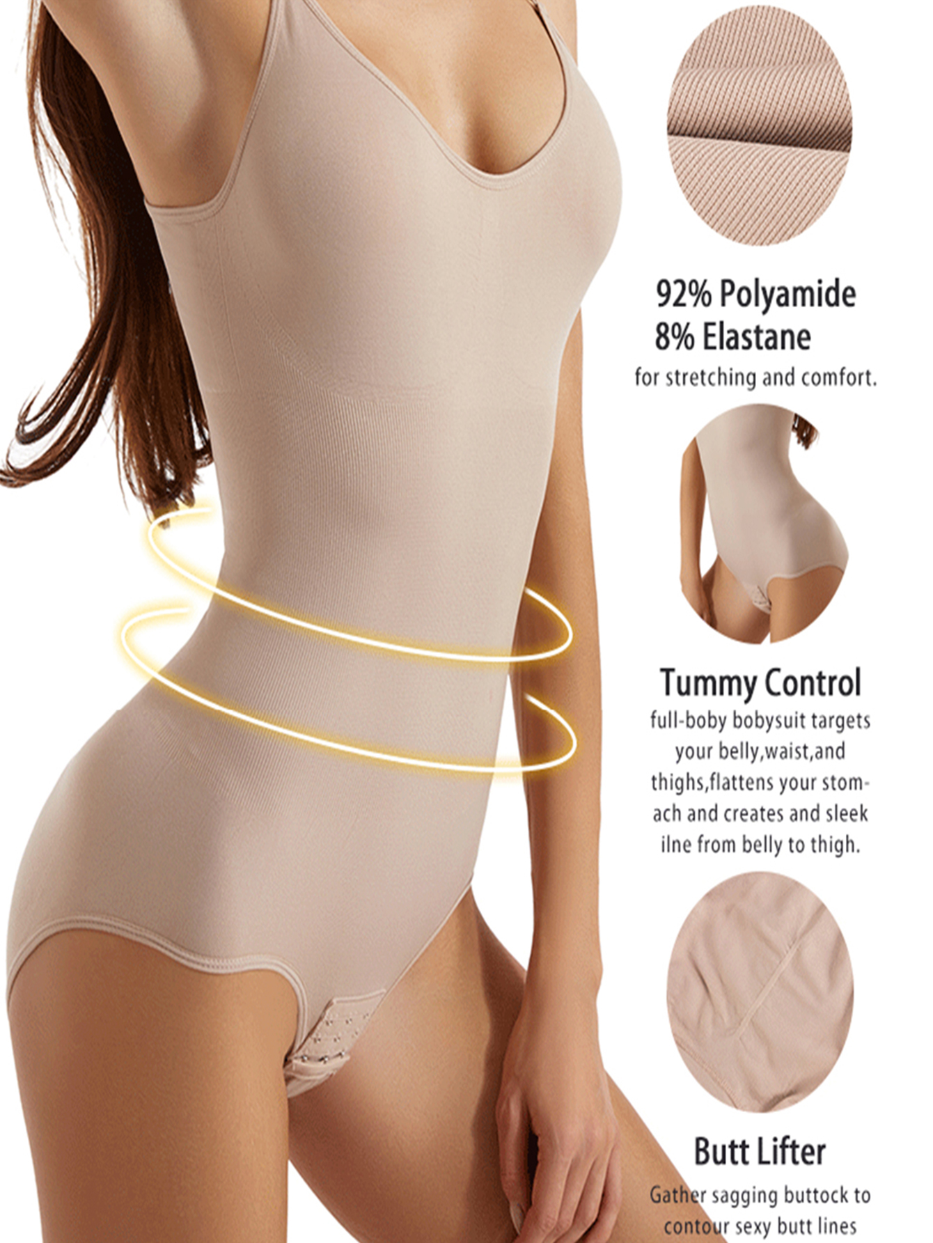 Womens Bodysuit Shapewear Slimming Tummy Control Full Body Shaper