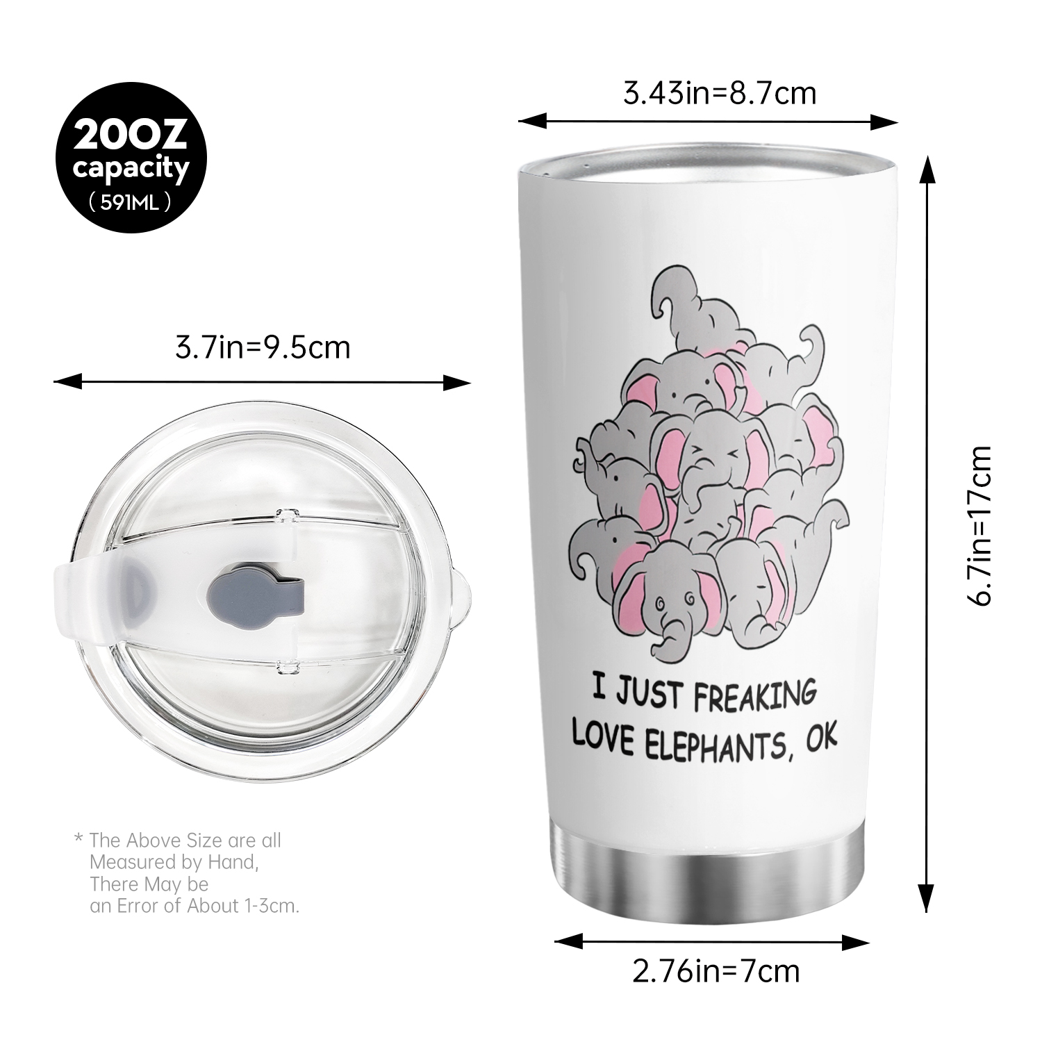 Elephant Tumbler Cute Animal Gift For Women, Who Freaking Love Elephant  Birthday Christmas Insulated Stainless Steel Coffee Cup With Lid - Temu  United Kingdom