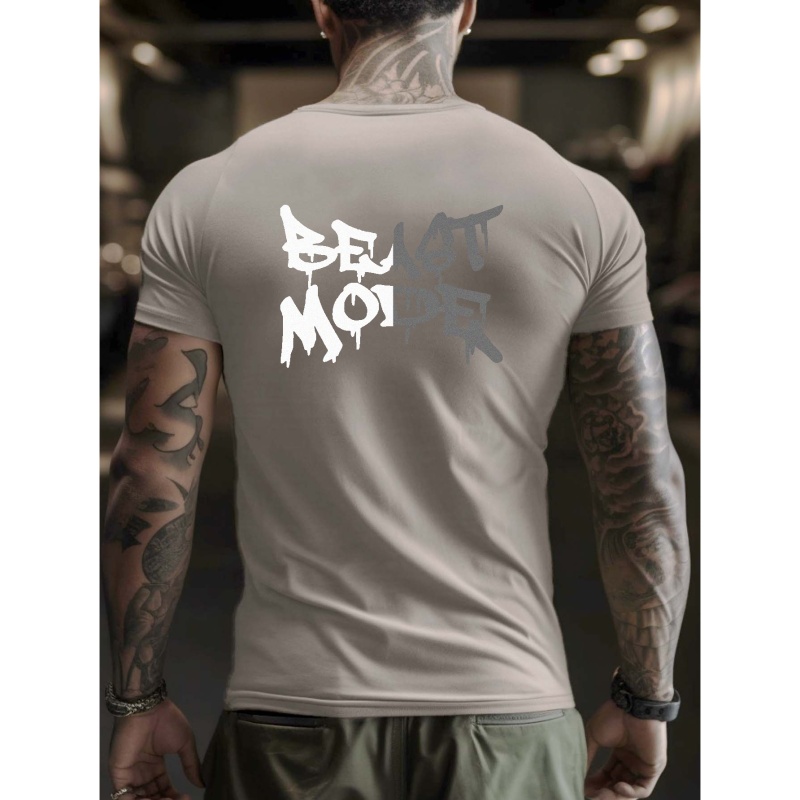 

Mode" Pattern Print Men's Comfy T-shirt, Graphic Tee Men's Summer Outdoor Clothes, Men's Clothing, Tops For Men