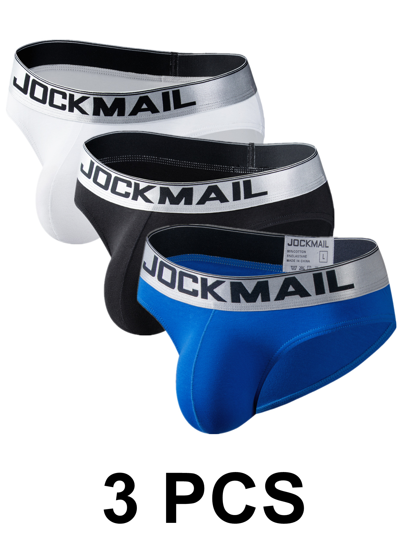 JOCKMAIL 3PCS/PACKS Men Underwear Briefs Cotton Mens Briefs Low Waist Mens  Boxer Briefs (M, Black-White-Gray) at  Men's Clothing store