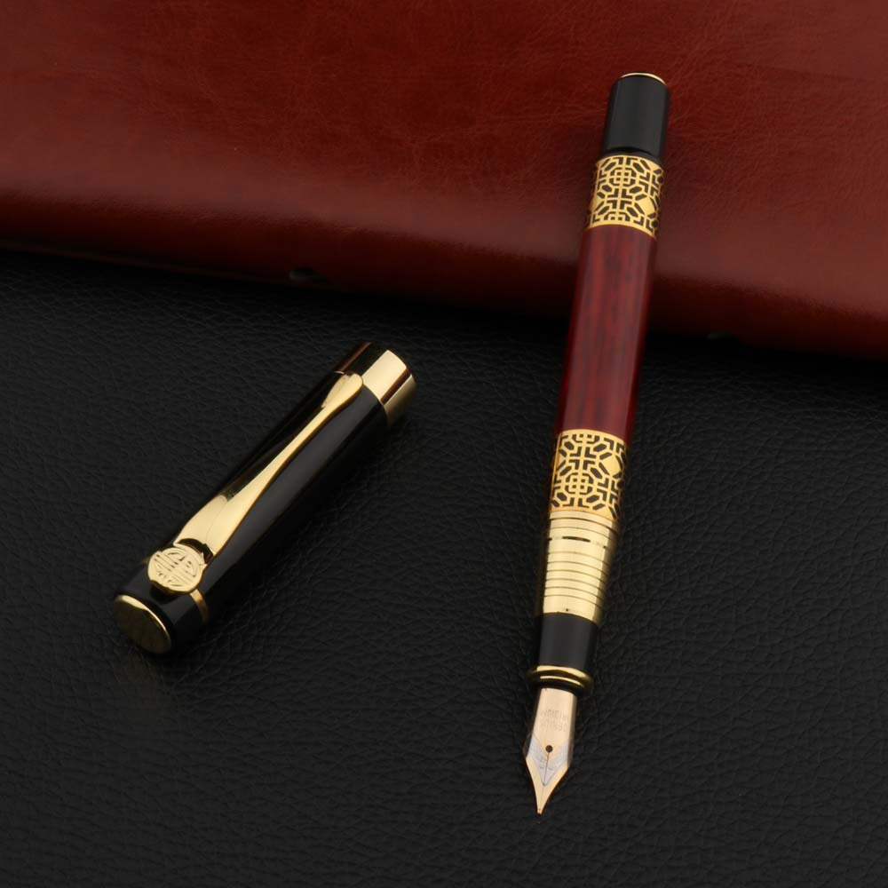 High Quality 530 Golden Carving Fountain Pen Business Fountain Pen