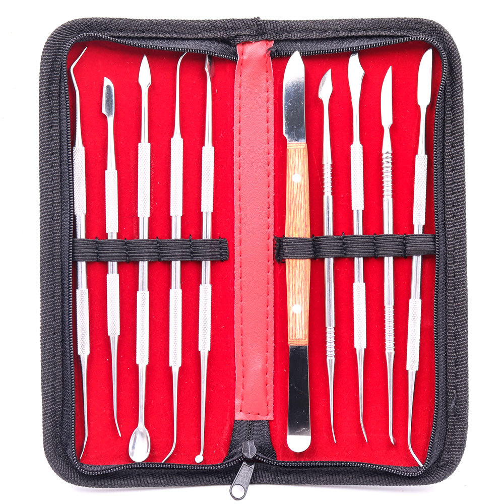 Wax Carving Tools - 10PCS Stainless Steel Wax Carvers Set Sculpture Chisel  Tools Double-Ended Pottery and Polymer Clay Tools and Carrying Case