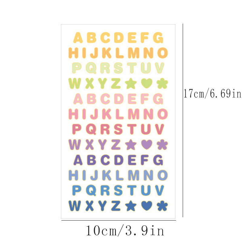 Scrapbook Letter Stickers Colorful Self Adhesive Alphabet Number