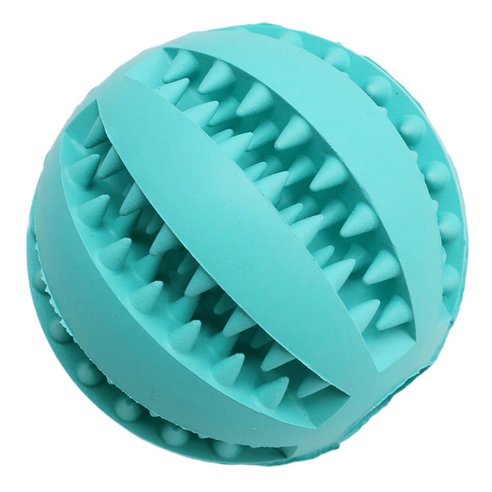 TEMU Interactive Dog Toy - Rubber Chew Ball With Food Dispenser For Molar Teeth Cleaning And Mental Stimulation