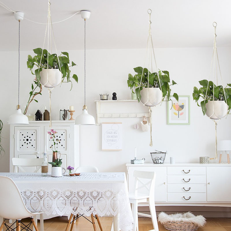 Présentoir mural en macramé fait à la main, cintre pour plantes, pot de  fleurs, cintre pour décoration murale, panier de présentation, offres  spéciales, 100%