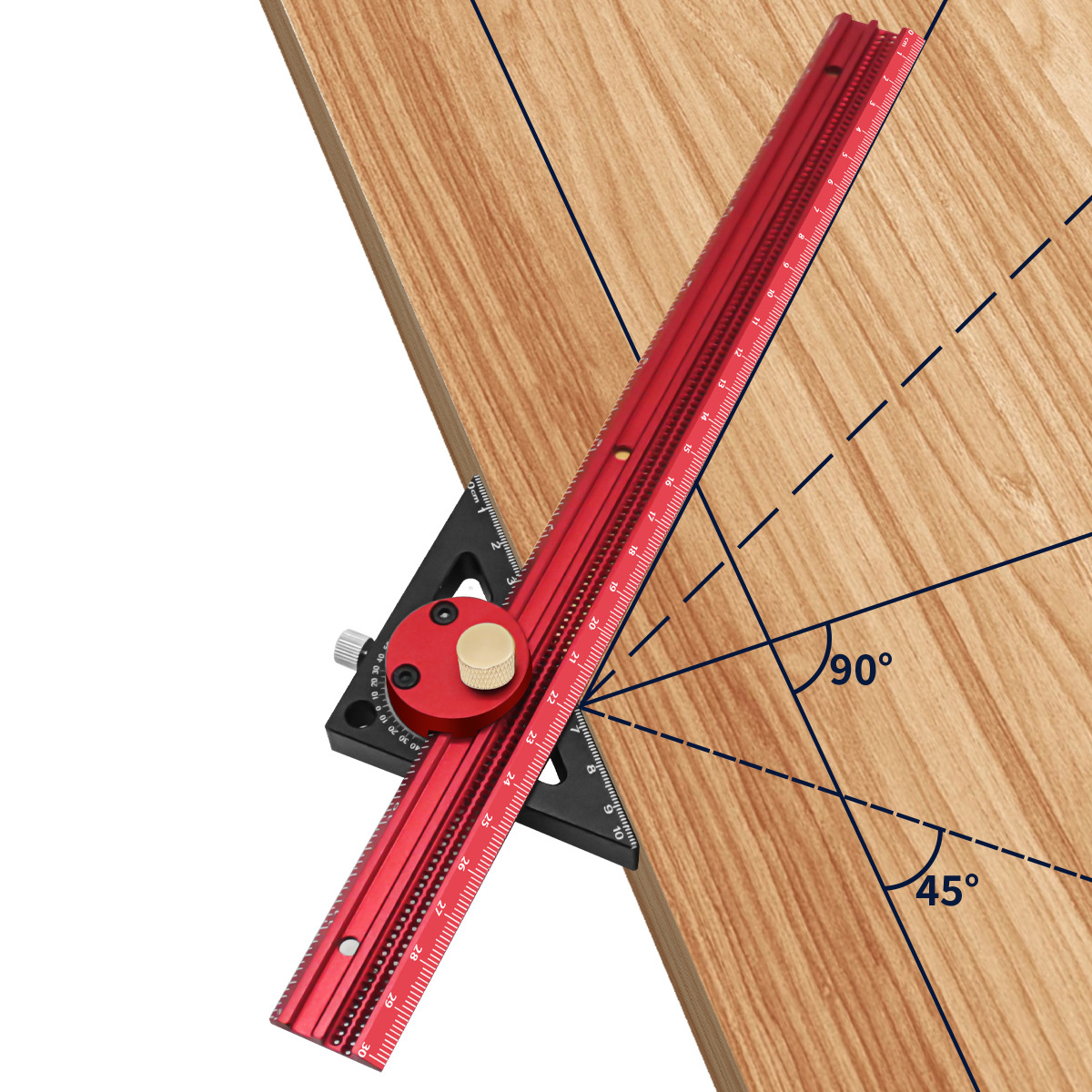 TYDEEY 31 in Precision Ruler Square T-Shaped Woodworking Scriber Measuring  Tool , Aluminum Alloy Architect Ruler - Tydeey