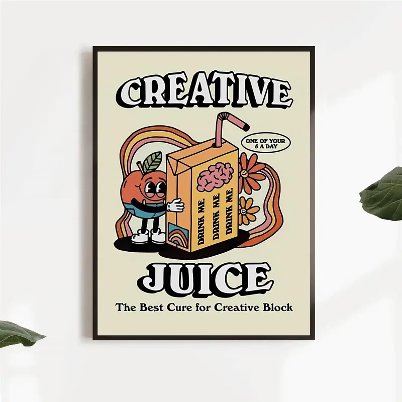 Canvas Poster, Creative Juice Poster, The Best Cure For Creative Block  Poster, Print Wall Picture, For Bedroom Living Room, Wall Decor, Canvas  Wall Art Decor, No Frame - Temu