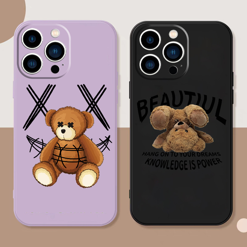 BEAR BRICK KAWS ROBOT BROWN iPhone SE 2022 Case Cover