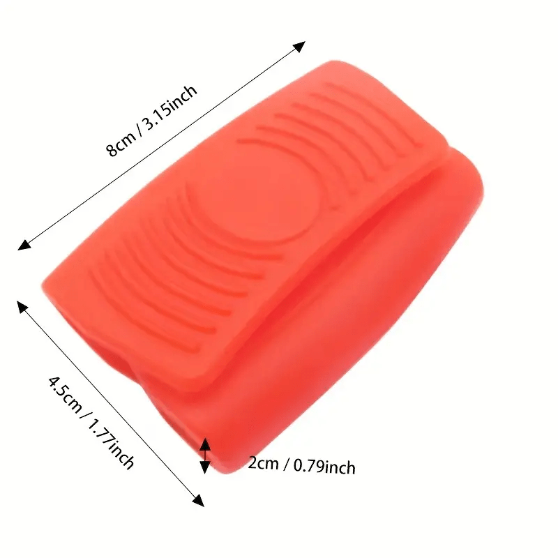 2pcs Silicone Pot Handle Cover - Red, Heat Resistant