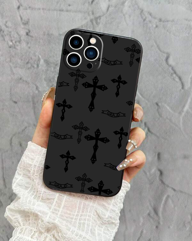 Black & White Cross Pattern Phone Case For Iphone 11 12 13 14 Pro Max Mini  Xr Xs X 7 8 Plus Se2020, Protective Phone Cases As Nice Gifts For Men,  Women