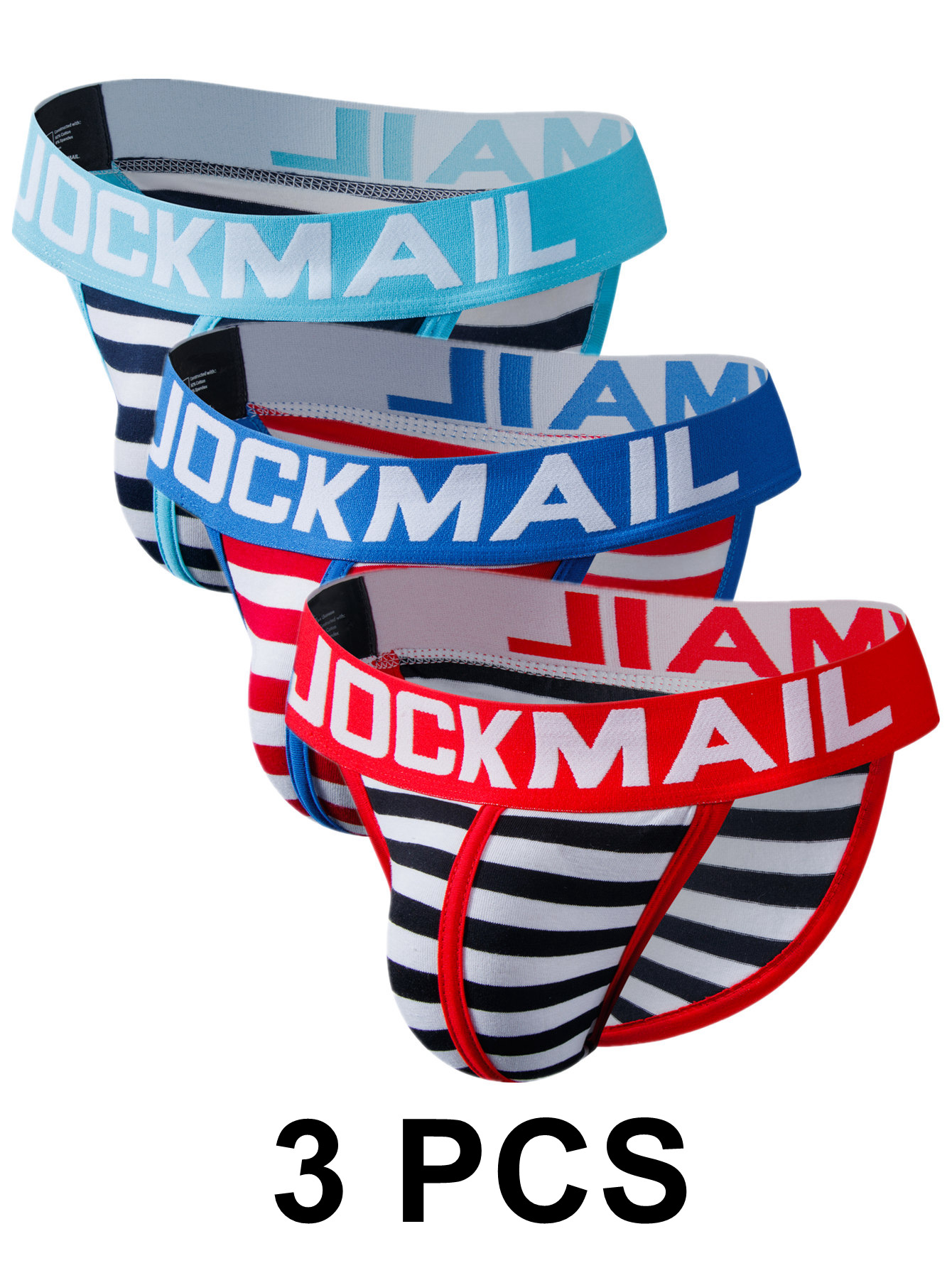 Jockmail Striped Cotton Wide Waistband Boxer Briefs Low - Temu