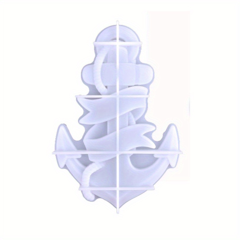 Image of 1pc 3d Anchor Silicone Mold, Large Epoxy Resin Mould, Diy Resin Casting For Marine Style Wall Hanging Door Desktop Cabinets Home Office Art Decoration Craft Gifts