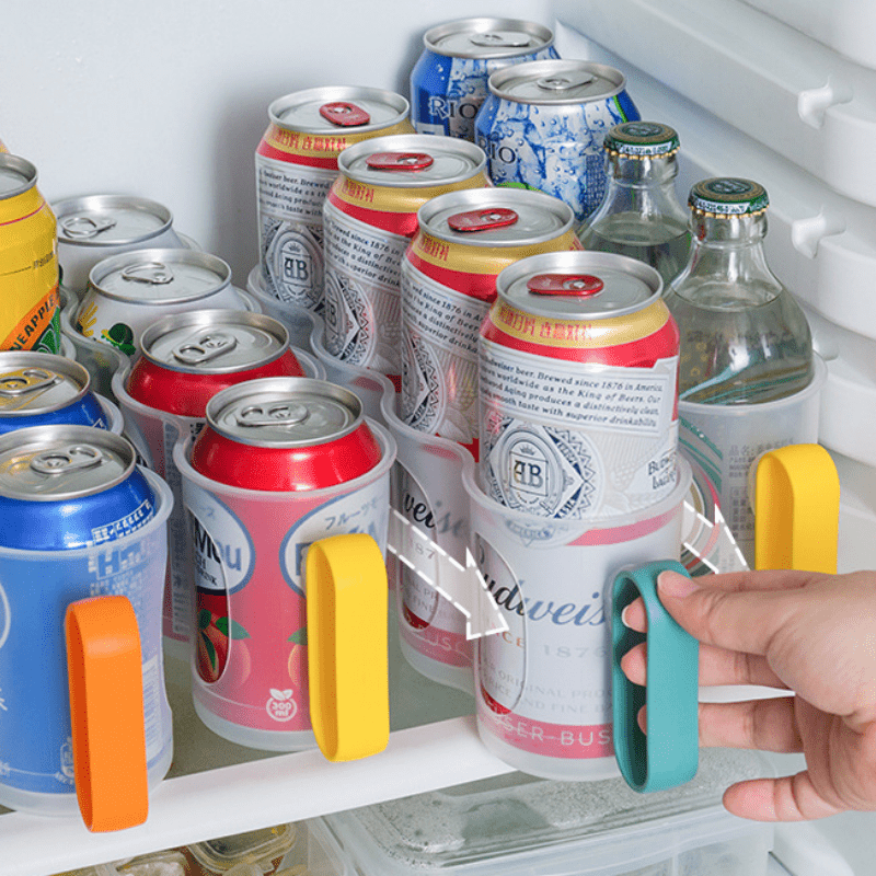 Double-layer Soda Can Organizer For Refrigerator, Pet Beverage Can Dispenser  For Beer Soda, Automatic Rolling Soda Can Storage Box, Stackable Drink  Organizer For Fridge, Kitchen Accessories - Temu