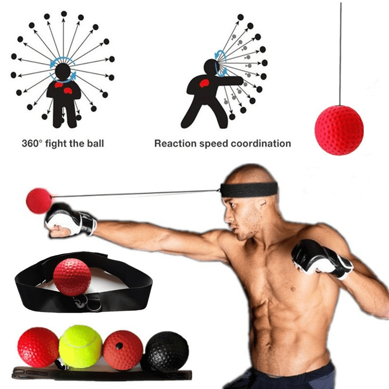 Balle de vitesse réflexe de boxe avec bandeau boxe vitesse réaction  entraînement balle Stress gymnastique exercice ensemble d'entraînement pour  enfants adultes - Type Red