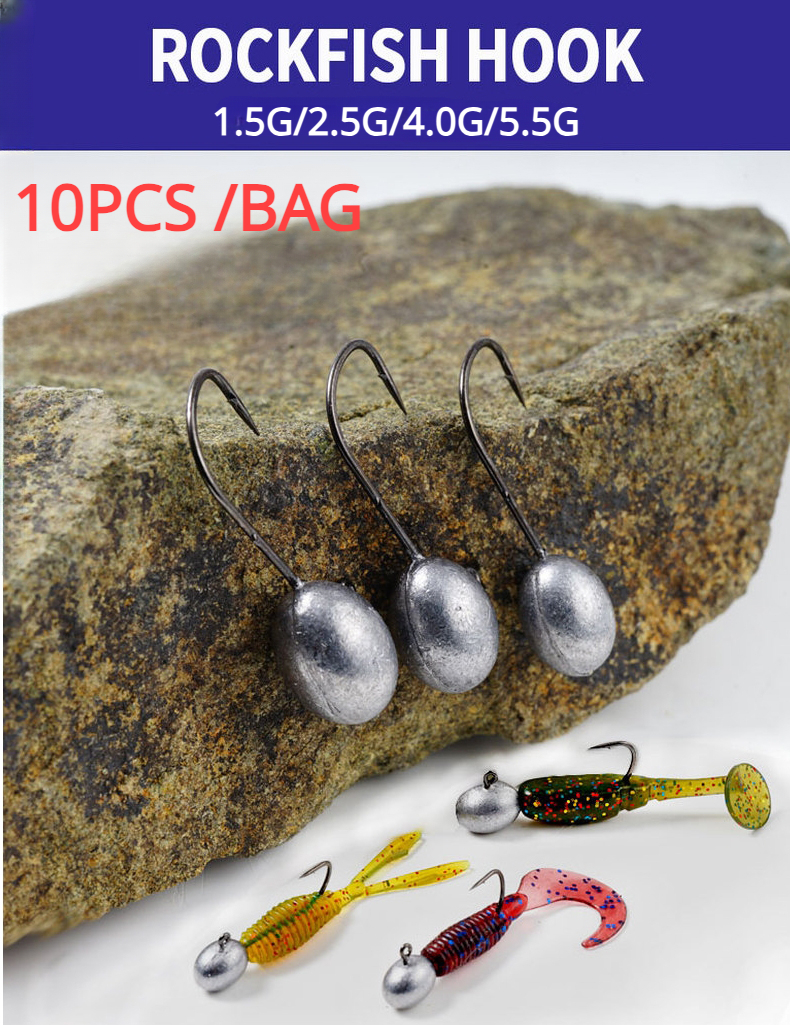 FISHKING-Crank Jig Head Hook, Fishing Hook, Lure, Hard Bait, Soft Worm,  Fishing Tackle Accessories, 1G