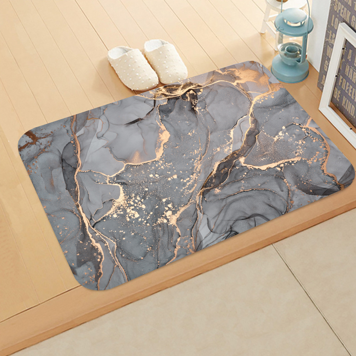 Non slip Marble Printed Floor Mat For Kitchen And - Temu