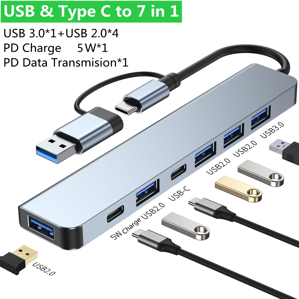 USB C Hub For Microsoft Surface Pro X Pro 8 Type-C Dock Adapter USB 3.0
