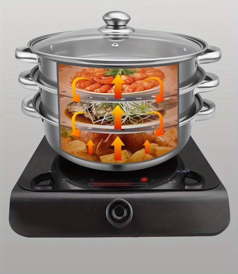 Stainless Steel 2/3 Layers Steamer Set Multifunctional - Temu