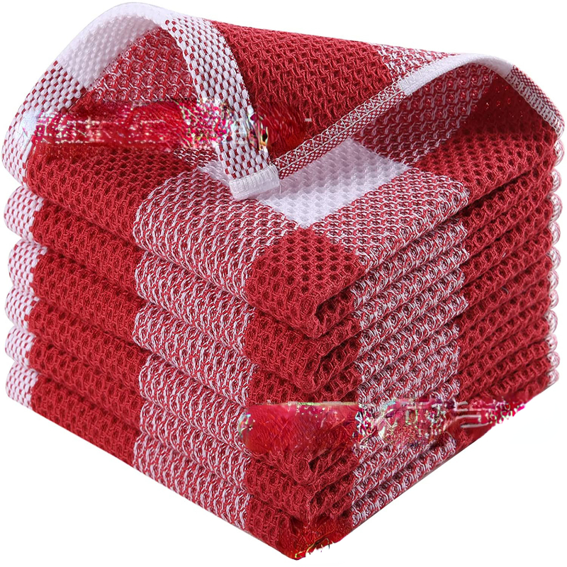 2Pcs 34*34cm Cotton Towel Honeycomb Towel Super Soft Absorbent