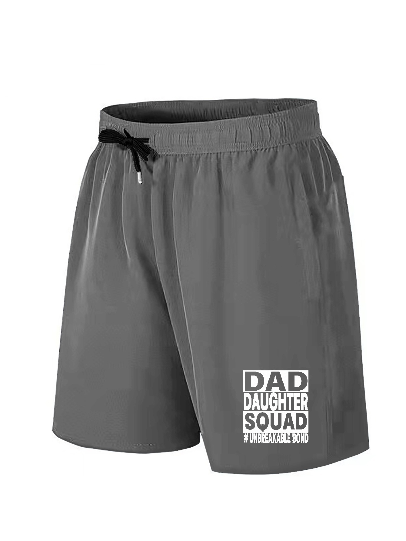 Men's Plus Size daddy Print Solid Color Loose Shorts - Temu