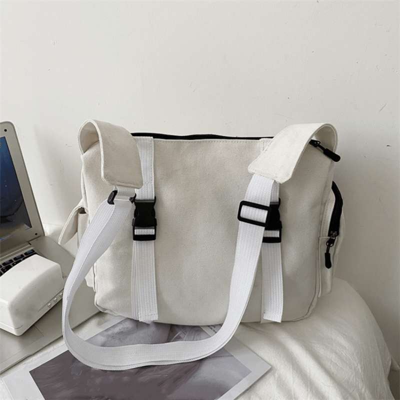 Canvas Messenger Bag Large Capacity Crossbody Bag