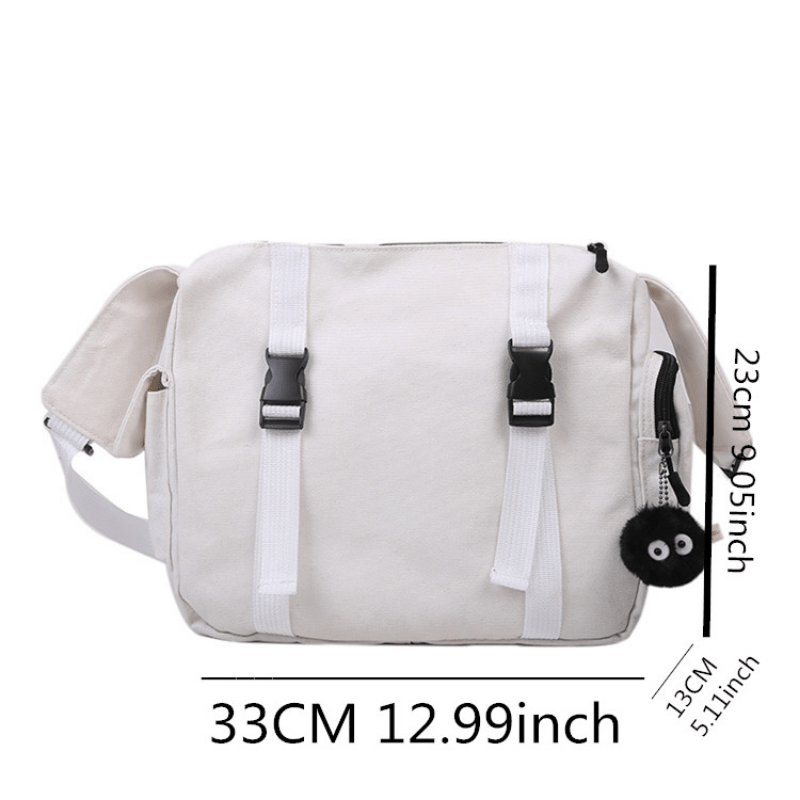 Canvas Messenger Bag Large Capacity Crossbody Bag